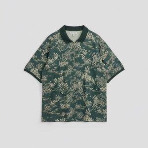 Urban Outfitters Men’s Baggy Fit Zip Polo Shirt Green Size XL